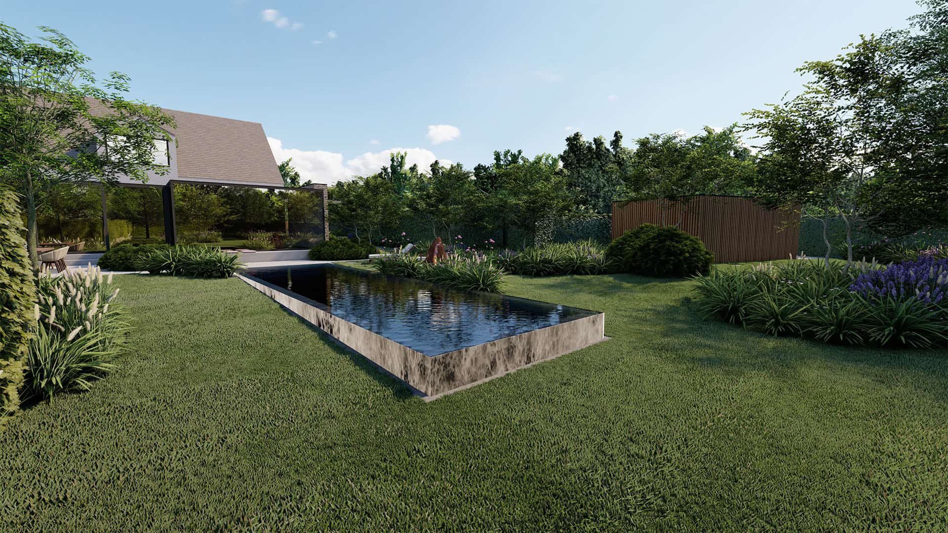 Een lijn die verdwijnt in het landschap